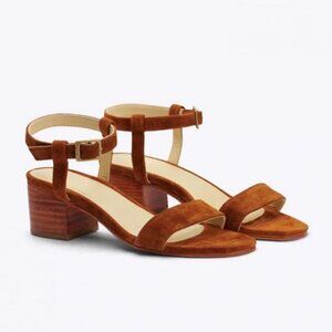 Nisolo Lucia Nutmeg Block Heel Suede Sandal